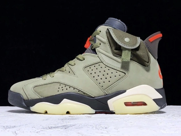 Scott Medium CN1084-200 Air Olive 6 Jordan x Travis 0629